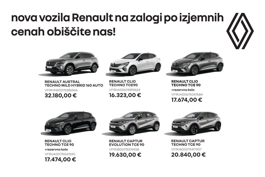 Super ponudba novih vozil Renault